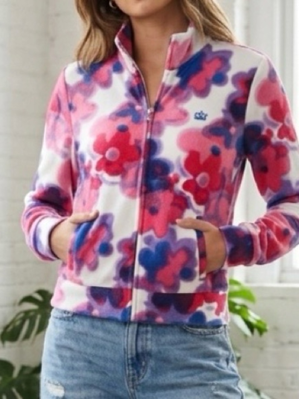 Juicy Couture Floral Zip-Up Jacket Y2K McBling 2000s Women’s Medium
